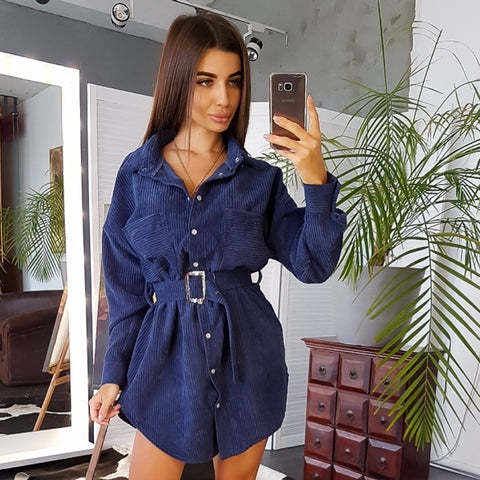 Sexy v Neck Autumn Long Sleeve Women Dress Ladies Sashes Button Casual Office Dress 2019 New Fashion Women Midi Dress Vintage