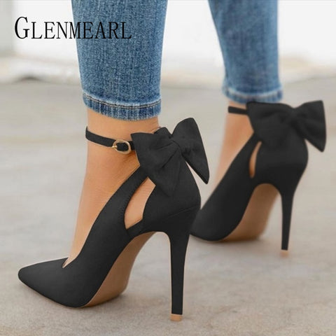 GENSHUO High Heels Shoes Women Pumps Flock Leopard Print Sexy Stilettos 10 12cm Party Heeled Designer Shoes Plus Big Size 11 12