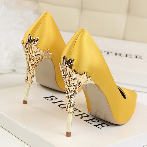 Women High Heels Brand Pumps Women Shoes Pointed Toe Buckle Strap Butterfly Summer Sexy Party Shoes Wedding Shoes Plus Size DE