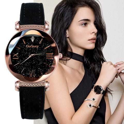 2019 Women Watches Bracelet set Starry Sky Ladies Bracelet Watch Casual Leather Quartz Wristwatch Clock Relogio Feminino