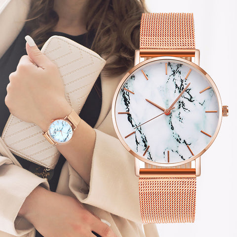 Drop Shipping Silver Rose Gold Stainless Steel Bracelet Watch Women Fashion Womens Quartz Watches Ladies Clock Female gift XFCS