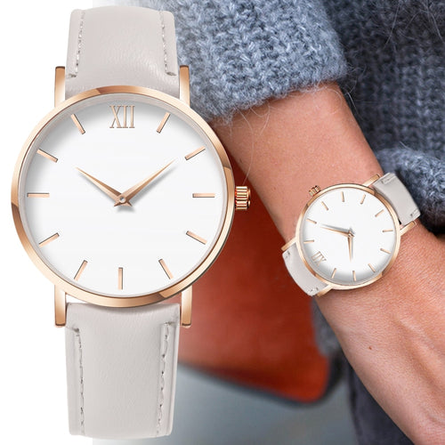 Zegarek damski moda simples mulheres relógios mulher senhoras casual relógio de quartzo couro feminino relogio feminino montre femme