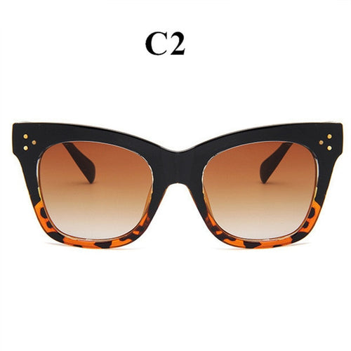 Classic Cat Eye Sunglasses Women Vintage Oversized Gradient